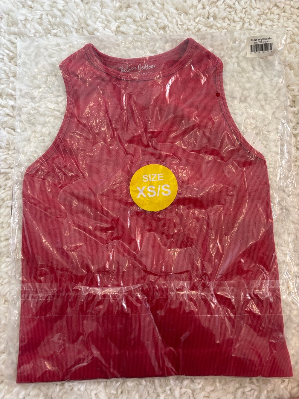 Chelsea DeBoer Ribbed Crop Tank - Red